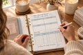 Her Mental Reset insert inside an open planner on a cozy desk