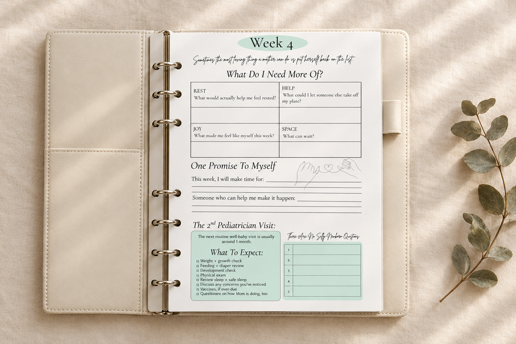 Week 4 wellness and pediatrician visit insert page