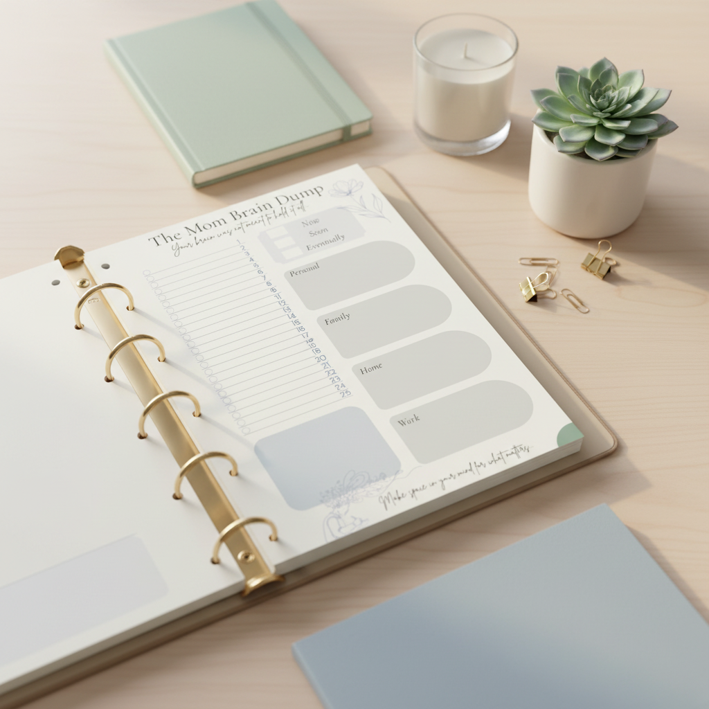 The Mom Brain Dump & Mental Reset | A5 Planner Insert