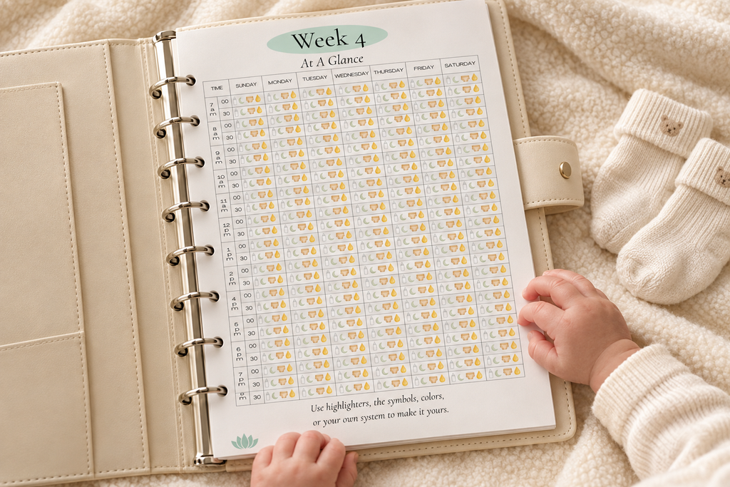 Week 4 tracking chart - baby hands