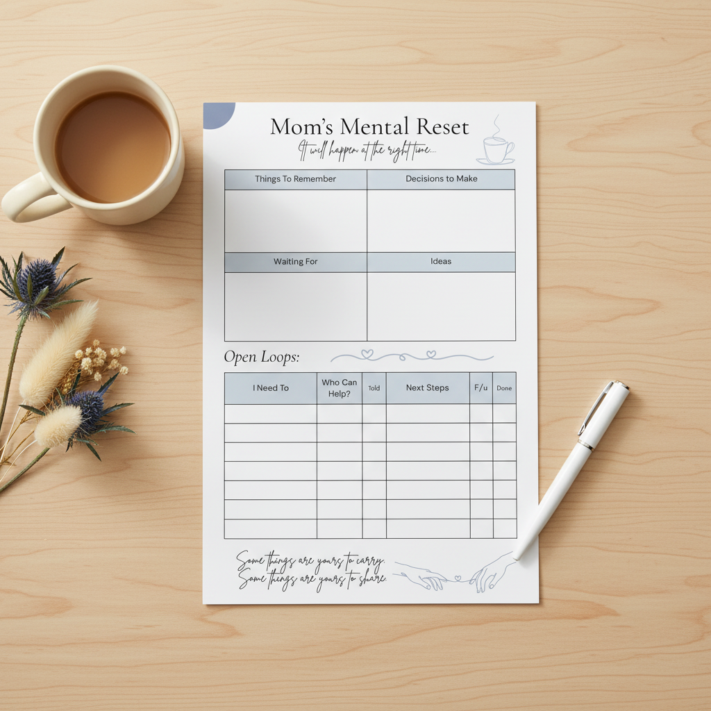 The Mom Brain Dump & Mental Reset | A5 Planner Insert